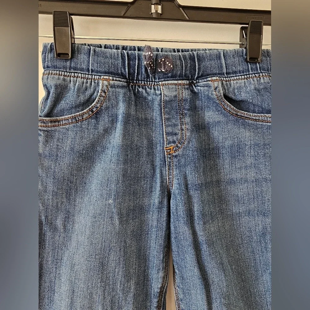 Kid's‎ sz6 Straight Fit Jeans Blue Distressed Ripped Retro Back to School
